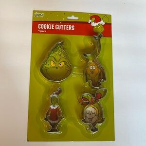 Set of 4 The Grinch Cookie Cutters Stainless Steel. Ships Fast!
